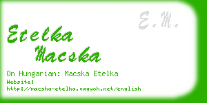 etelka macska business card